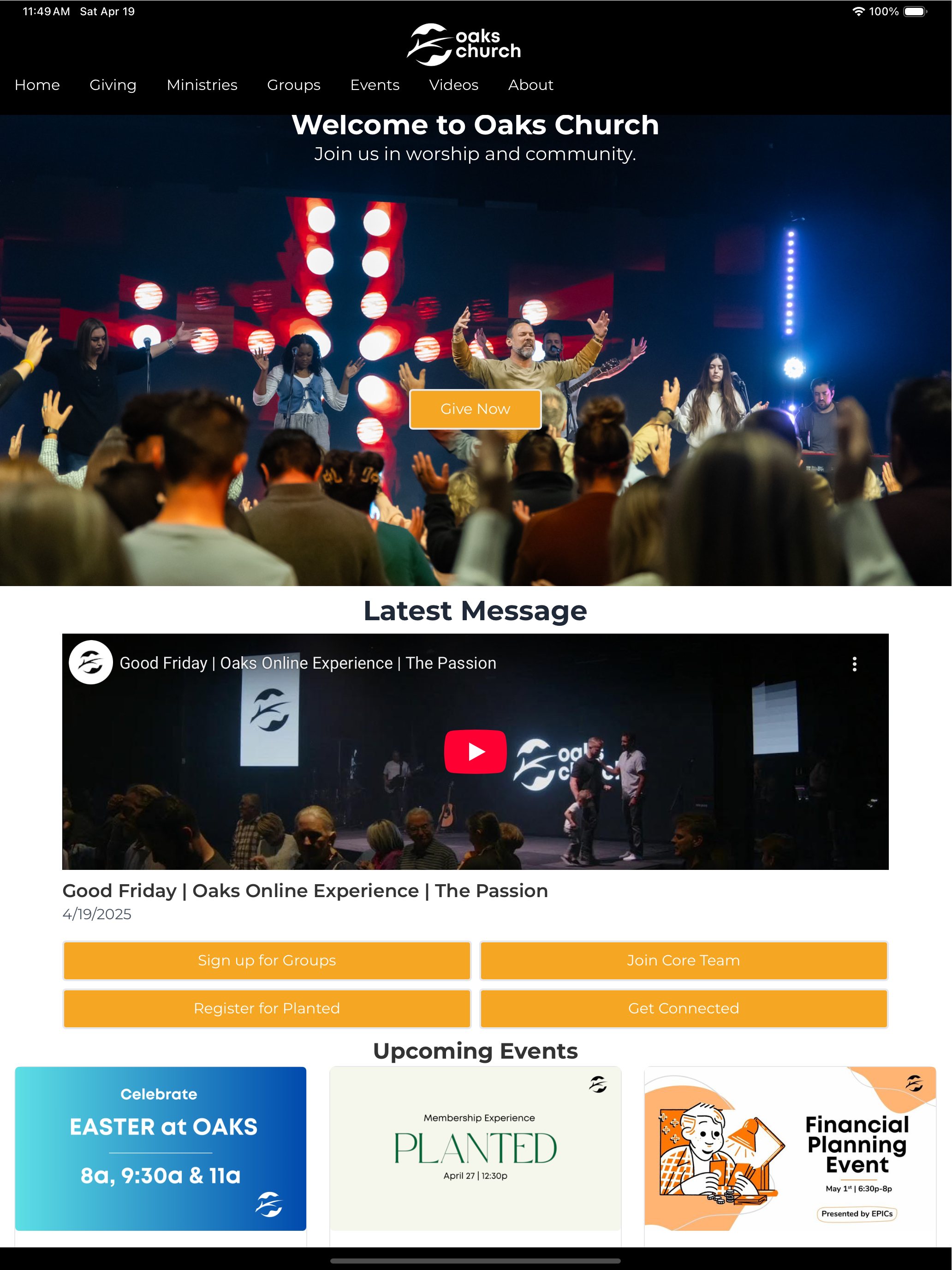 Oaks Church Mobile App